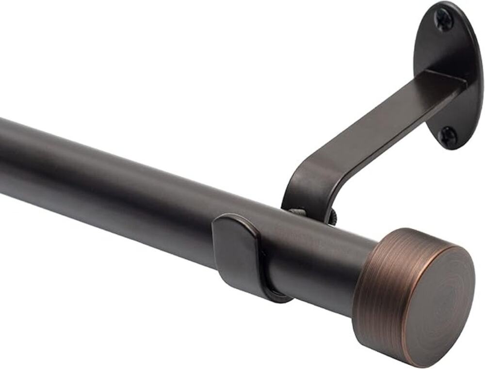 Elrene Serena 1" Adjustable Curtain Rod 86 to 120 in Antique Bronze